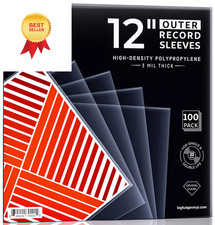 Big Fudge 12" Vinyl Record Sleeves - Outer 100 Pack 100, Transparent
