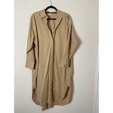 Arket Shirt Dress Size 10 Eur 36 Beige Oversized Button Down Clean Lines 