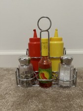 Melissa Doug Condiments Set 6 pcs - Play Food, Stainless Steel Caddy