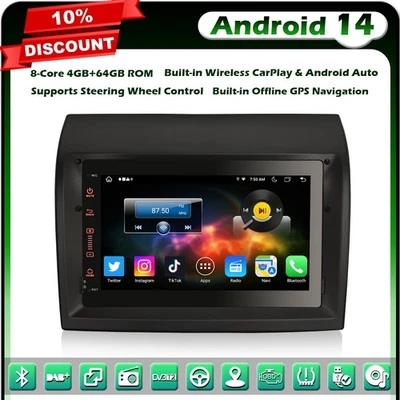 8-Core Android 14 GPS Autoradio FIAT DUCATO CITROEN JUMPER PEUGEOT BOXER DAB+64G - Photo 1/4