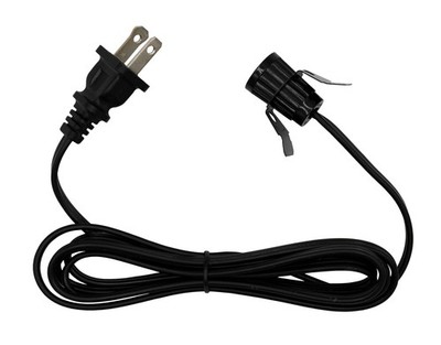 Creative Hobbies 7110K Black Single Light Replacement Clip in Lamp Cord