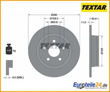 2pcs Brake Disc PRO TEXTAR 92326403 for Ford