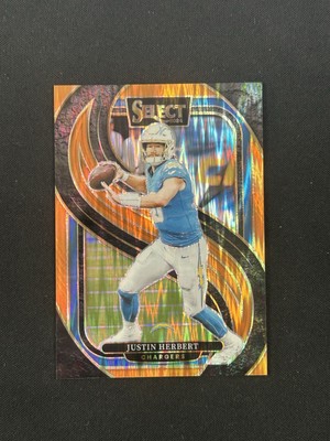 2024 Panini Select Premier Level Orange Shock #131 Justin Herbert
