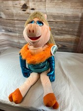 Vtg Miss Piggy Plush Doll Jim Henson Muppets Nanco Pearl Necklace Fur Stole Tag