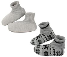 Fuzzy Slipper Socks for Women Non Slip 8.5-10.5 2 Pairs Christmas Deer Gray
