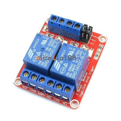 24V 2 Channel Relay Module With Optocoupler High and Low Level Trigger #qm