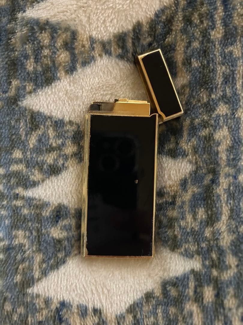 GIVENCHY Lighter Gold Black Flip Top Logo Used thumbnail 4