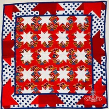 Genuine Vivienne Westwood Handkerchief - Quilt Stars - 50cm White