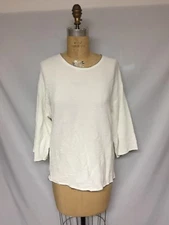 Max Studio London Textured Angel‑Sleeve Top 7M04J76 White S NWT