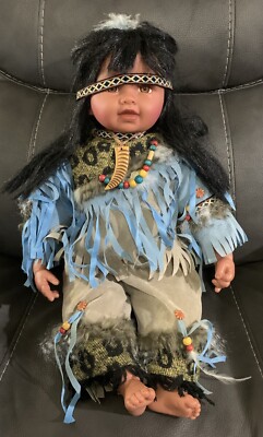 Cathay Collection Porcelain Doll 1-5000, Native American, #47. Laughing Sound