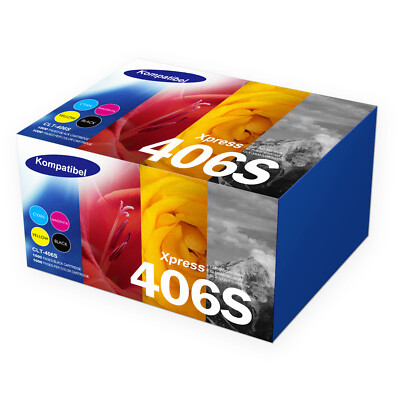 XXL Toner für Samsung CLT-406S C410W CLX 3305 CLX-3306W CLP 365 CLP-360W C460W