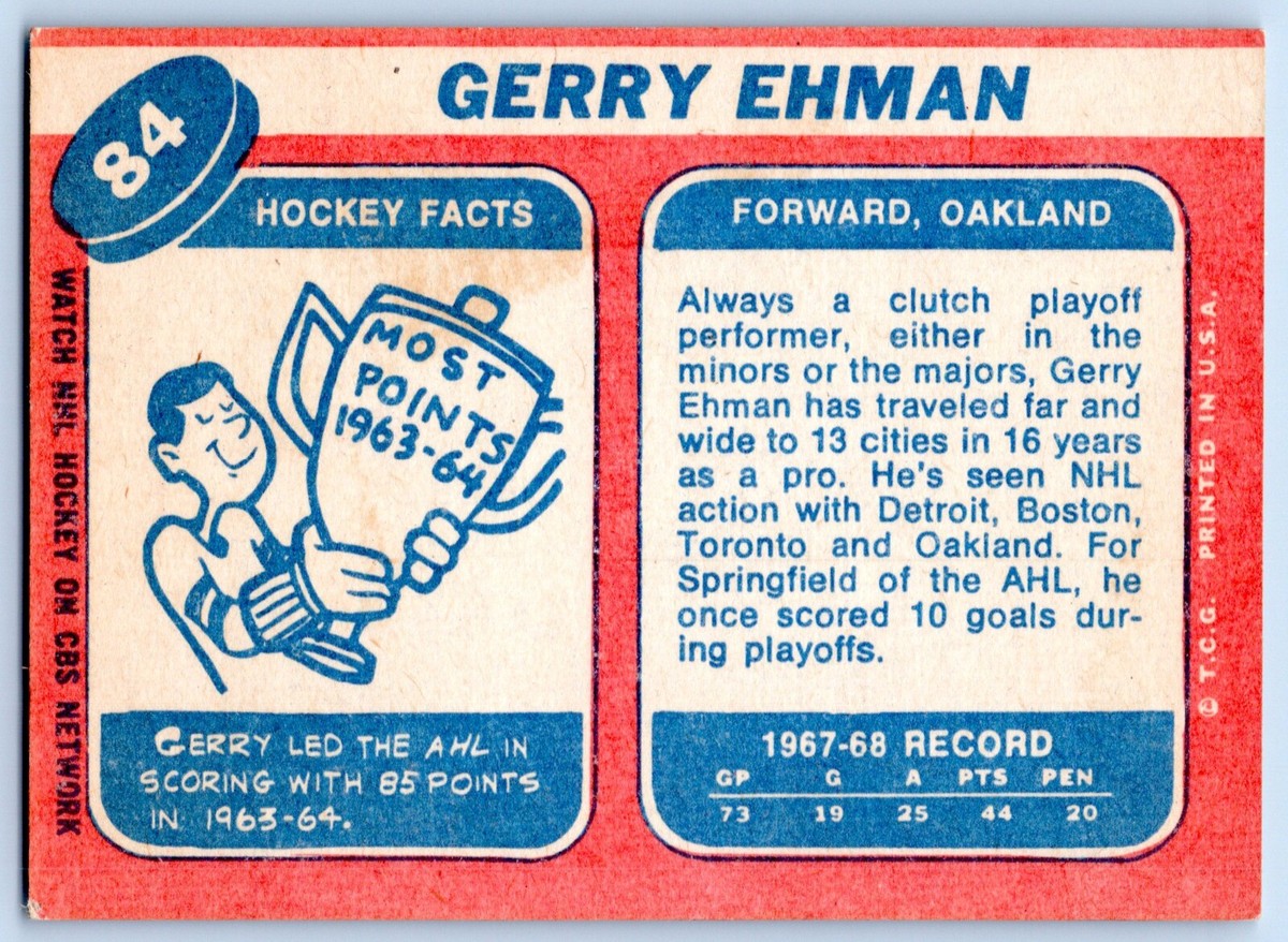 GERRY EHMAN 1968-69 TOPPS 68-69 NO 84 EX+ 94057 | eBay