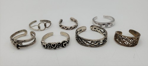 Lot of 7 925 Silver Assorted Toe Rings | eBay