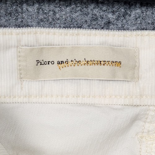 PILCRO Anthropologie Ivory Skinny Leg Corduroy Stet Fit Pants SIZE 25 - Picture 8 of 11