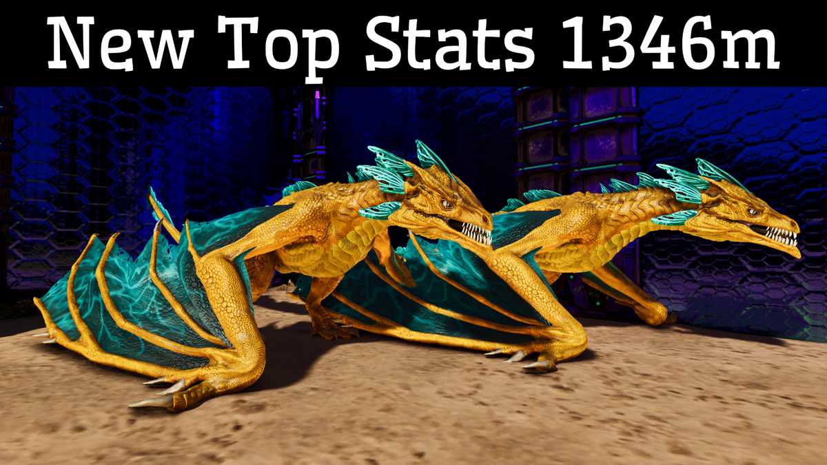 ARK Survival Ascended PvE New Top stats Lightning Wyvern 1346m PC