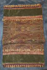 Luxurious King Pillow Sham 1 Green Burgundy with fringe, by Ashley Furniture