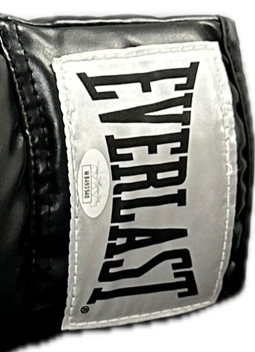 Guante de Boxeo Evander Holyfield "Real Deal" Firmado Autógrafo Negro JSA Izquierdo Foto 2 de 4