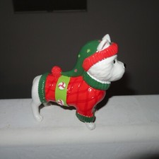 Westie Christmas Dog Resin Figurine Peppermints Sweater NEW