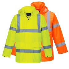 Portwest Hi-Vis Rain Lite Traffic Jacket Waterproof Reflective S160