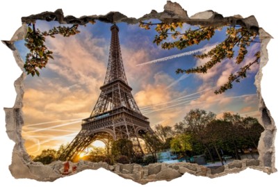 wandtattoo Eiffelturm Paris Frankreich loch 3d sticker aufkleber 130cm XXL 65ar