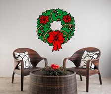 Wall Decals Christmas Wreaths Full Color Murals Holiday Stickers Decor Art EN39