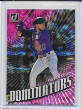 TREVOR STORY 2019 Donruss Baseball Dominators Pink Firework #5 Colorado Rockies