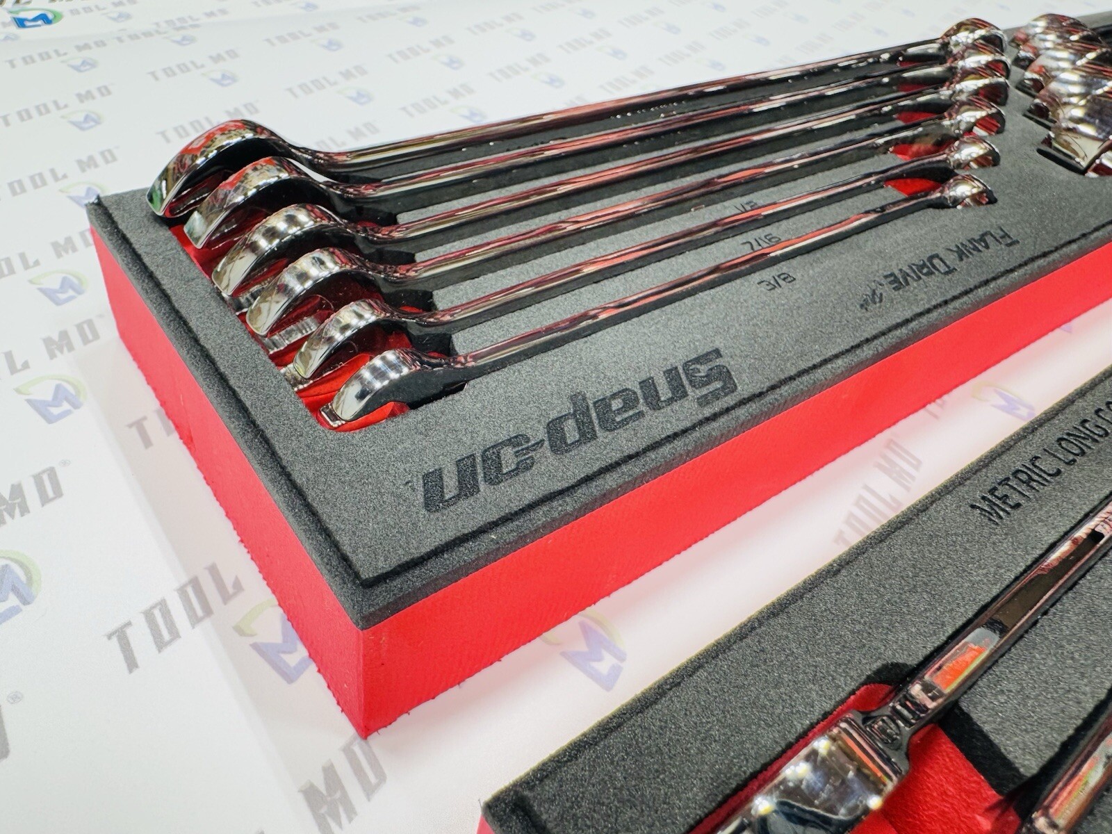 Snap-on Tools USA NEW 21-Piece Metric & SAE LONG Combination Wrench Foam Set