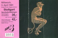David Lee Roth | Tour 1991 | Stuttgart || Konzertkarte Concert Ticket
