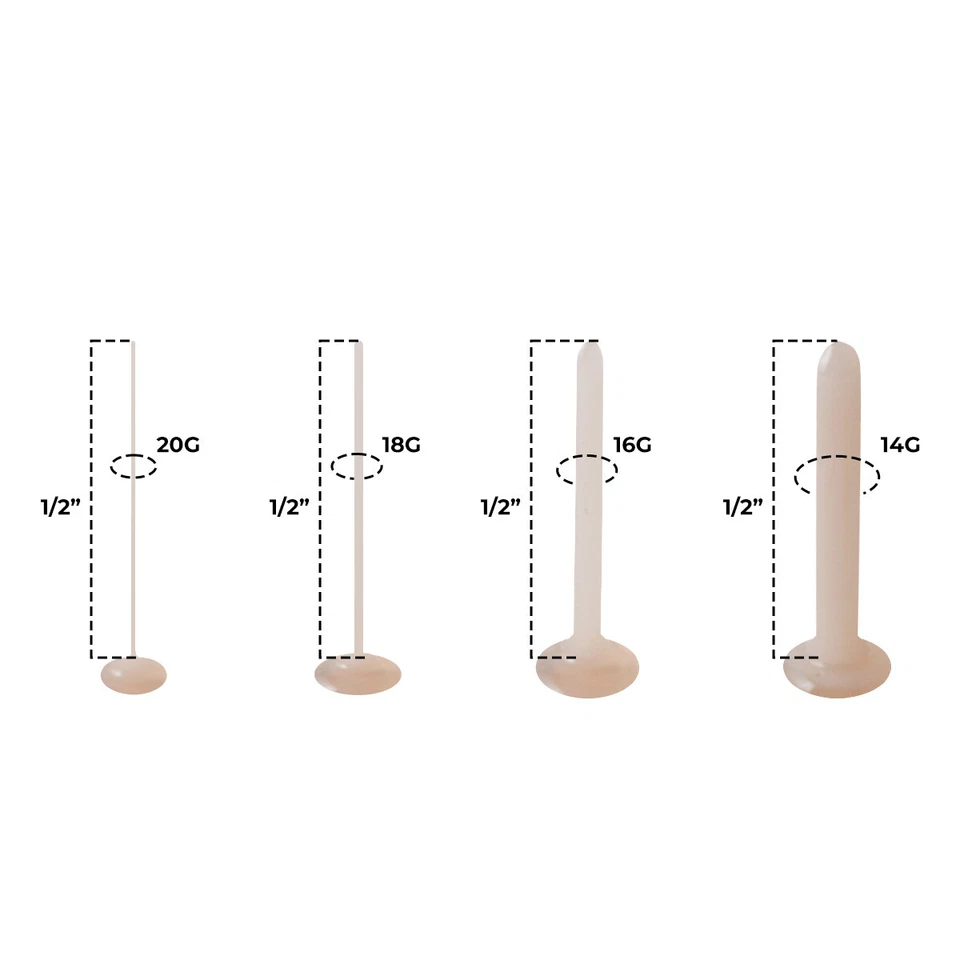 Skin Tone Gorilla Glass Retainer Cartilage Earring Piercing Retainer Nose Stud - Image 3 of 4
