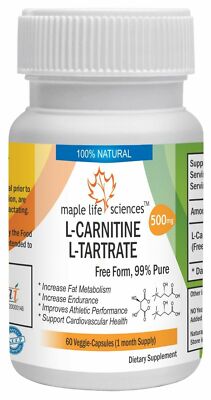 l carnitine l tartrate hair growth L-Carnitine L-Tartrate Capsules Free Form 99.9% Pure Burn Fat Gain Muscle
