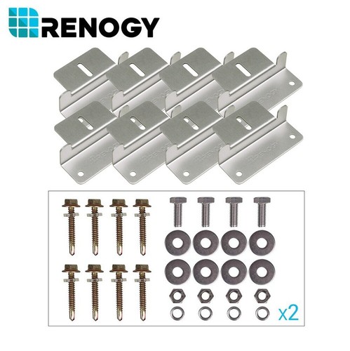 Juego de soportes Z para paneles solares Renogy para montaje de paneles solares techo plano pared - Imagen 15 de 28