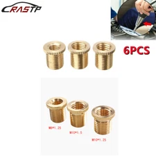 6x Aluminum Gear Shift Knob Adapter Standard Threading Nuts Insert Universal Kit