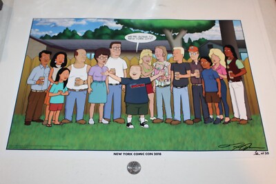 SIGNED King of the Hill Lithograph 19x13'' Adams Artist New York Comic Con 2018