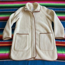 Madewell Womens Sherpa Long Jacket Coat Poly/acrylic Size Large Cream