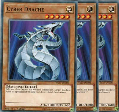 yugioh 3x Cyber Drache YS17-DE008 COMMON 1Auflage Deutsch