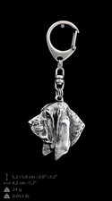 Basset Hound silver covered keyring, high quality keychain Art Dog
