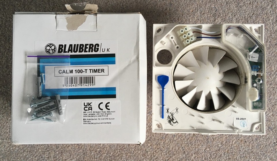 4” 100mm Blauberg Calm 100 Design Quiet Bathroom Fan No Timer eBay