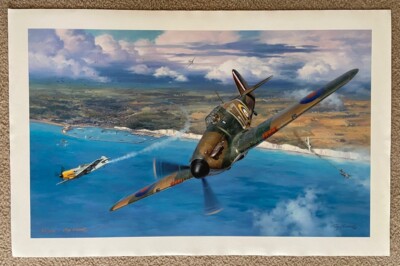 Roy Grinnell THE STRUGGLE BEGINS Battle of Britain Aviation Art