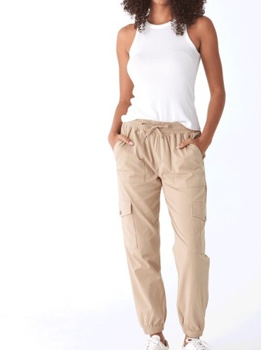 NEW Jumpstart Stretch Twill Jogger Cargo Pants Tan Beige Khaki Women’s XL $45