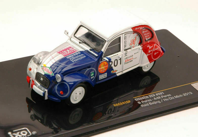 Citroën 2CV N°201 du Raid Beijing souvenir automobile de 2013 voiture miniature nostalgie