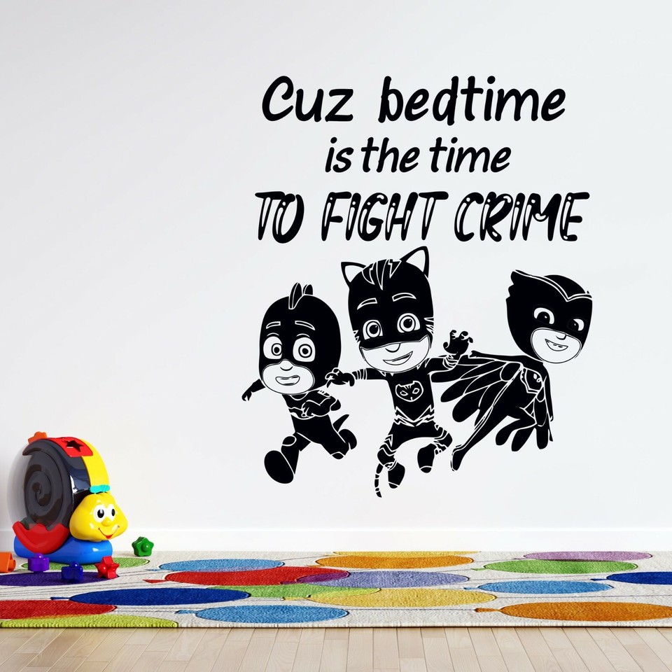 PJ Masks Quotes Catboy Owlette & Gekko Vinyl Wall Decal Kids Bedroom