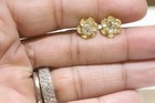 New GIA 14k yellow gold 1.62ct round diamond Flower stud earrings Natural — photo 9