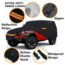 6 Layer Car Cover Waterproof Outdoor Rain Snow For Jeep Wrangler Cj Tj Jk 2 Door
