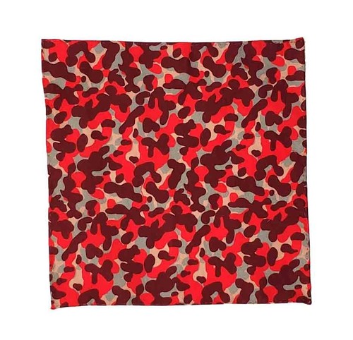 Gascoigne Pocket Square Hand Stitched Cotton Camo Pattern Multicolor Men's - Picture 2 of 2