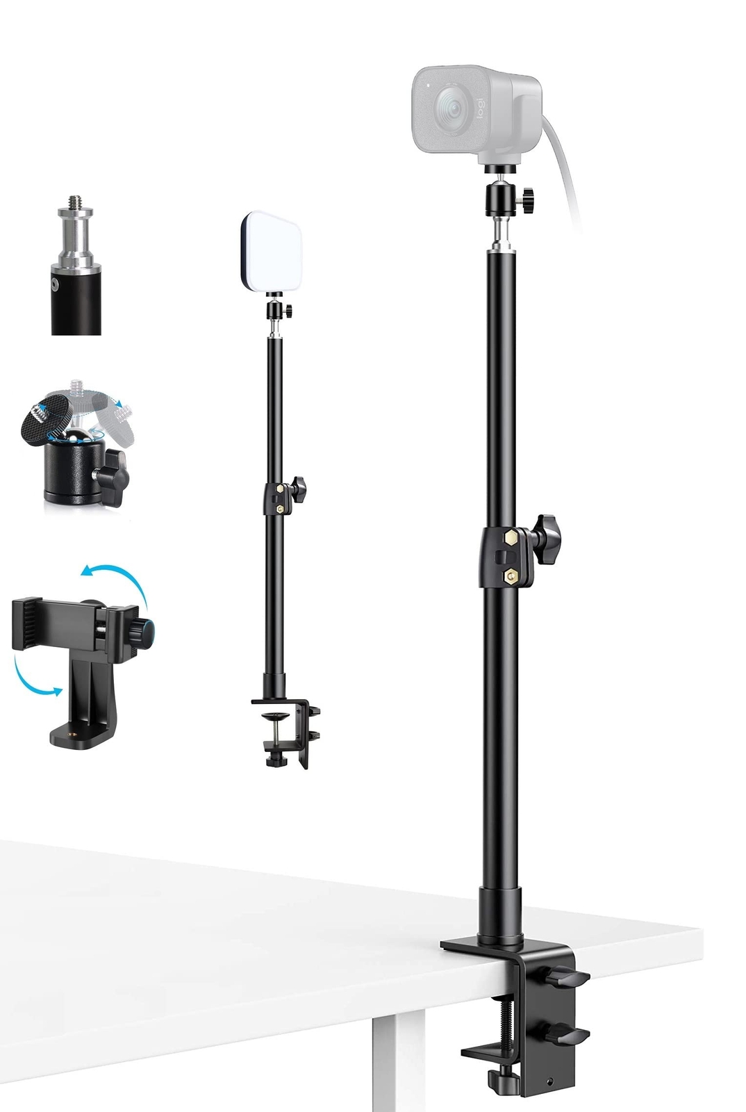 Webcam Holder with Table Clamp for Logitech StreamCam C920x C922x Brio C930e-image