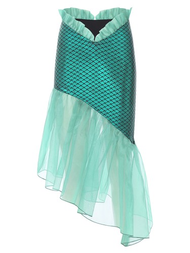 Mujer Falda Sirena Brillo Pez Escala Estampado Tul Halloween Asimétrica - Imagen 20 de 35