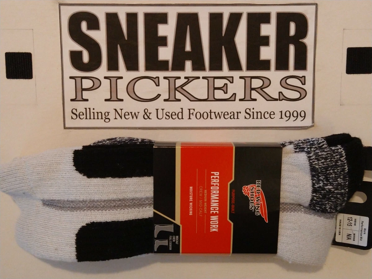 Red Wing Men s Performance Work Crew Socks 97288 White Black