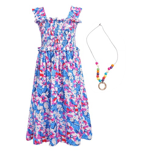 Kids Girls Dresses Travel Sundress Princess Dress Show Outfit Seaside Costume - Picture 39 of 63
