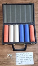 RARE SET OF (284) CASED IMPERIAL PALACE ROULETTE CHIPS GOLD EMBOSSED II