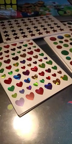 Holographic Sparkly Dot Heart Star Stickers for Kids Rewards Charts Decorations - Picture 7 of 20